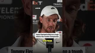 Tommy Fleetwood reacts to his tough defeat at the Travelers Championship 