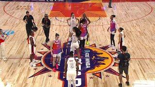 4th Quarter: WNBA All-Star Game (High Angle) Caitlin Clark, Angel Reese, A'ja Wilson Sabrina Ionescu