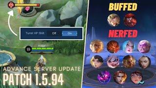 Advance Server Update Patch 1.5.94 | A TEASE FOR REVAMP KIMMY?!! | Mobile Legends