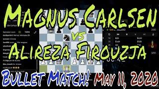 DrNykterstein Magnus Carlsen vs Alireza Firouzja || Bullet Chess Matchup On Lichess || May 11, 2020