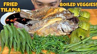 Pritong Tilapia at Boiled Veggies Mukbang Asmr | Filipino Food Mukbang Philippines