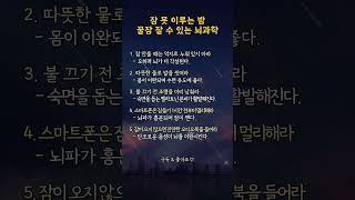 잠 못 이루는 밤, 꿀잠 잘 수 있는 뇌과학  | #건강정보 #생활정보 #꿀팁