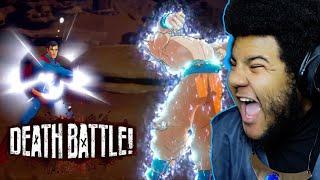 THE BEST DEATH BATTLE EVER!!! | GOKU VS SUPER MAN DEATH BATTLE REACTION