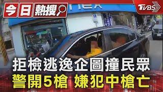 拒檢逃逸企圖撞民眾 警開5槍 嫌犯中槍亡 ｜TVBS新聞 @TVBSNEWS01