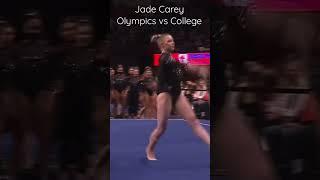 Jade Carey (Olympic Gold medalist on floor) Olympics vs Oregon College tumbling on floor #olympics