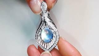 Rainbow Moonstone Necklace 9.50 carats by Kat Florence