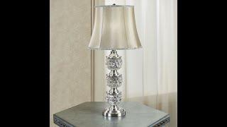 Hanson Satin Nickel Metal and Mercury Glass Exclusive Table Lamp