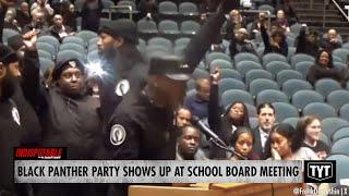 Black Panther Party Pulls Up At School Board Meeting Over Racist Death Threat