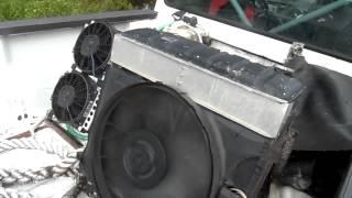 radiator fan in the mud truck