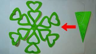 How to make a paper snowflake | Simple Paper Heart | Craft Ideas.