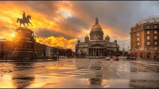 Санкт-Петербург,  Россия  - с высоты птичьего полета аэросъемка [4K]