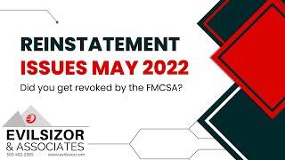 Reinstatement Issues May 2022