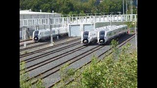 "New" 805 005 and 805 006 and 807 002 for Avanti West Coast outside Hitachi Factory 21/8/23