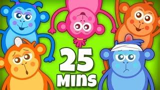 Five Little Monkeys | Nursery Rhymes | Plus More Nursery Rhymes | 25 min Collection