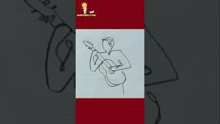 Man playing Guitar | Single line art #shortvideo #shorts #guitar #lineart #drawing #abstract #art