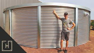 28,000 GALLON OFF GRID RAINWATER TANK INSTALLATION IN 1 DAY