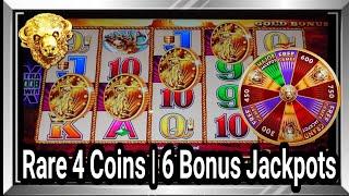 Wow!! Rare 4 Coins in 6 Bonus Jackpots in 1 Day - Buffalo Revolution Slot