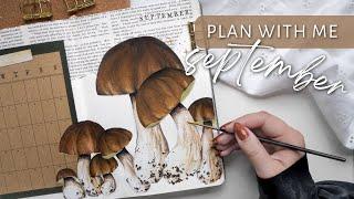 PLAN WITH ME | September 2023 Bullet Journal Setup | Mushroom Theme 