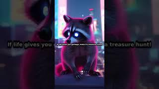 Neon Rooftop Raccoon Odyssey
