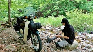 Solo Camping In The Valley [ No Tent / Motorcycle / Mooring Fishing ]