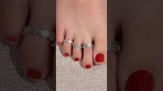 Stylish silver toe ring design 2023 #viral #new #silver #beautiful design youtubeshorts