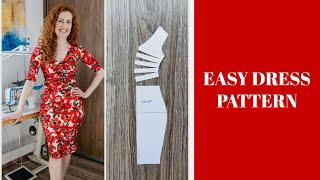 EASY dress pattern tutorial: V-neck bodycon