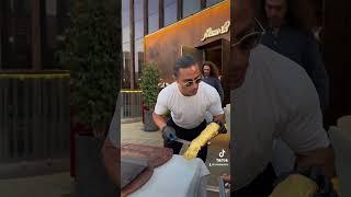 NusrEt Dubai with 24k gold steak cut by #saltbae #nusretdubai