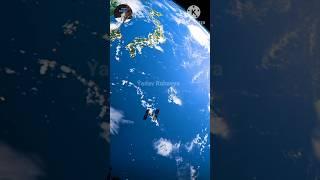 a view of the space station and earth together in space #shorts #spacetravel