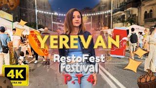 Walking Tour in Yerevan, Armenia  - The RESTOFEST Festival PART 4 - July 2024 - 4K 60FPS