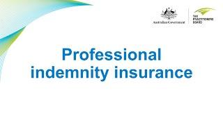 Professional indemnity insurance