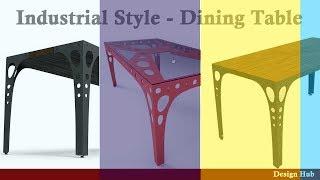 Furniture Design in Solidworks  - Industrial Style Dining Table