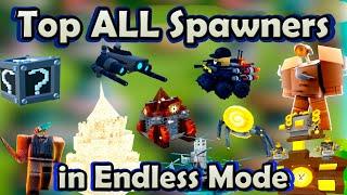 Top ALL Spawners in Endless Mode Roblox Toilet Tower Defense