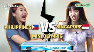 Philippines  vs. Singapore   Mini Olympics (ft. Run BTS Ping Pong Game)  | Sunbaes Try