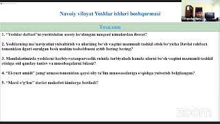 Ёшлар ишлари агентлиги Навоий вил. бош. суҳбат. 02.08.2024 й.