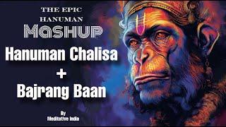 HANUMAN CHALISA + BAJRANG BAAN MASHUP with LYRICS Soothing HANUMAN MANTRA for INNER PEACE | 30 MINS