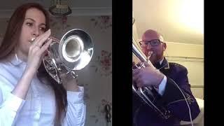 World famous brass band performs hit tune Floral Dance from homes of players