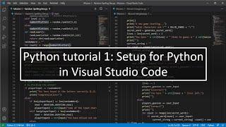 Python tutorial 1: Setup of Python in Visual Studio Code