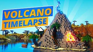 Ocean Volcano Island in Minecraft - Timelapse