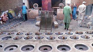 Amazing process of metal casting at a foundry