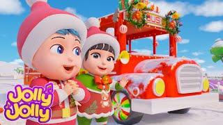 Join the Christmas Bus JourneyWheels on the bus + More | Jolly Jolly Nursery Rhymes