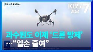 과수원도 이제 ‘드론 방제’…“일손 줄여” / KBS  2023.08.16.