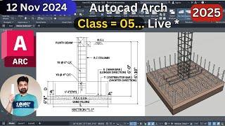 RCC Footings & Columns in House Design | AutoCAD Architecture Live Class 05 | Learn Structure Basics