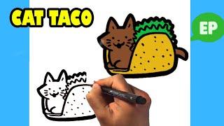 How to Draw Cat Taco - Easy Pictures to Draw