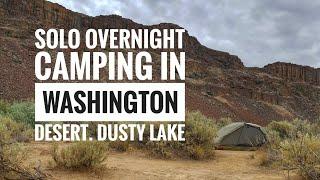 Solo overnight camping | Dusty Lake | Quincy | Washington | Hiking in desert.