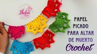 PAPEL PICADO! Para mini altar de muerto 🟩🟪a crochet, paso a paso#diademuertos #festividad