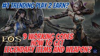 EOS GOLD- 9 SECRET CODES TO GET LEGENDARY ITEMS -NEW PLAY 2 EARN GAME-MOBILE PHONE!