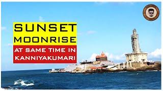 SUNSET & MOONRISE at the same time in KanniyaKumari Beach | Time With ViVi