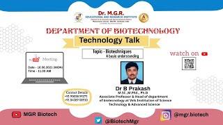 Biotechniques - A basic understanding by Dr. B. Prakash