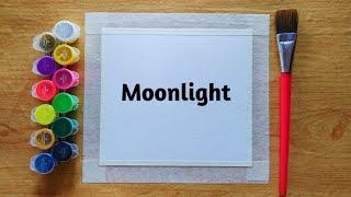 Moonlight Beautiful Scenery painting / watercolor painting for beginners #artworkbyvishal