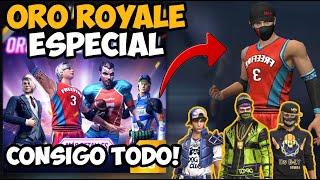 ORO ROYALE ESPECIAL DE REGRESO! CONSIGO Y PRUEBO TODAS LAS SKINS *GRACIOSO* FREE FIRE